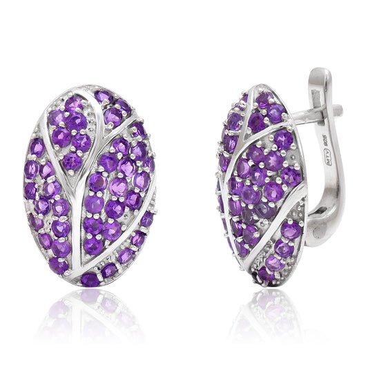 Cercei din Argint 925 ( 6.25 grame ) cu Ametist Marocan 2.81 Carate