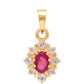 Pandantiv din Argint 925 Placat cu Aur ( 1.29 grame ) cu Rubin Malagasy și Topaz Alb 0.68 Carate