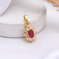 Pandantiv din Argint 925 Placat cu Aur ( 1.29 grame ) cu Rubin Malagasy și Topaz Alb 0.68 Carate