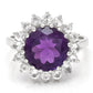 Inel din Argint 925 ( 2.1 grame ) cu Ametist Marocan și Topaz Alb 12 Carate