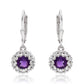 Cercei din Argint 925 ( 3.44 grame ) cu Ametist Marocan și Topaz Alb 1.93 Carate