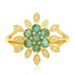 Inel din Argint 925 Placat cu Aur ( 2.66 grame ) cu Smarald Brazilian și Topaz Alb 0.81 Carate