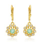 Cercei din Argint 925 Placat cu Aur ( 1.94 grame ) cu Smarald Brazilian și Topaz Alb 0.72 Carate