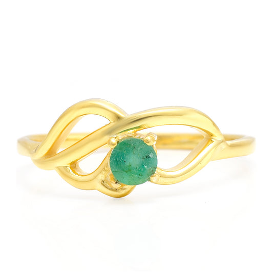 Inel din Argint 925 Placat cu Aur ( 2.1 grame ) cu Smarald Brazilian 0.24 Carate