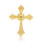 Cruce Pandantiv din Argint 925 Placat cu Aur ( 2.74 grame ) cu Smarald Brazilian și Topaz Alb 0.33 Carate