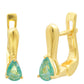 Cercei din Argint 925 Placat cu Aur ( 3.4 grame ) cu Smarald Brazilian 0.71 Carate