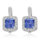 Cercei din Argint 925 ( 3.03 grame ) cu Tanzanit AAA și Topaz Alb 3 Carate