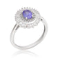 Inel din Argint 925 ( 3.15 grame ) cu Tanzanit AAA și Topaz Alb 1.96 Carate