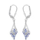 Cercei din Argint 925 ( 2.51 grame ) cu Tanzanit AAA și Topaz Alb 1.25 Carate