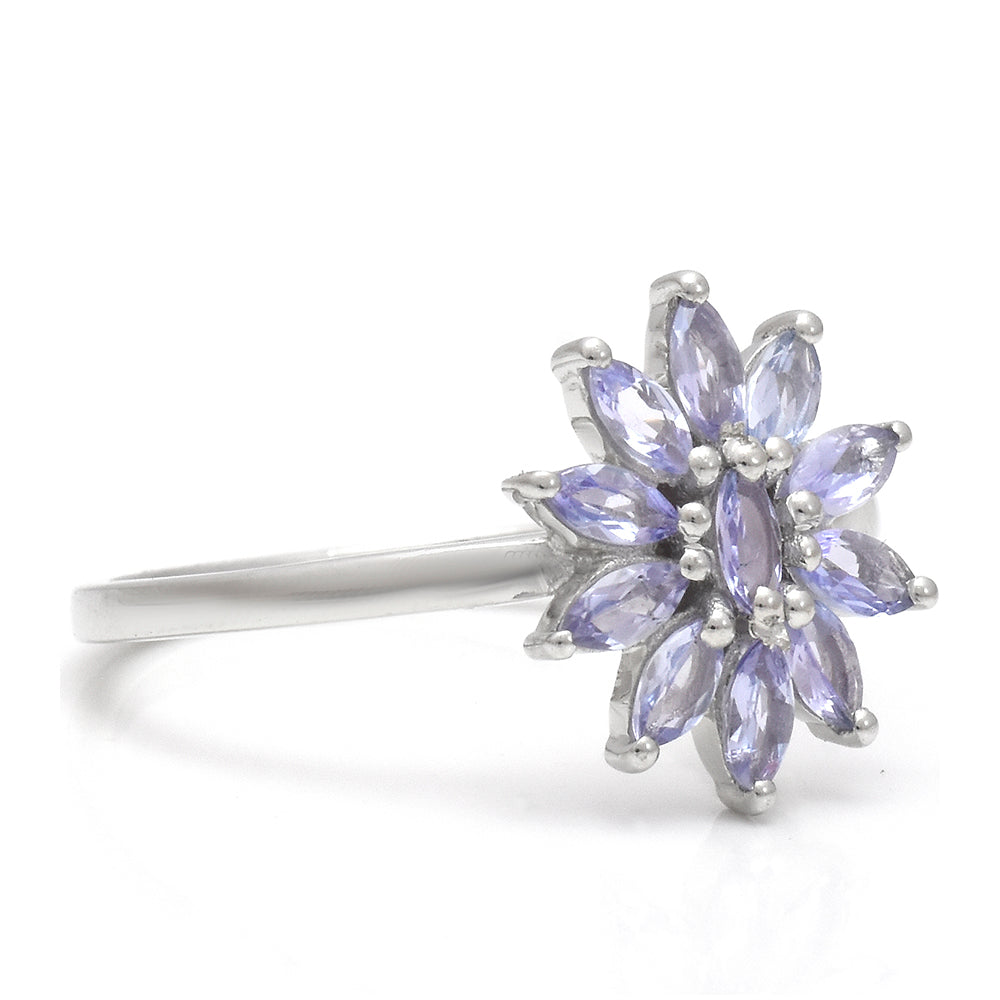 Inel din Argint 925 ( 1.98 grame ) cu Tanzanit AAA 0.82 Carate