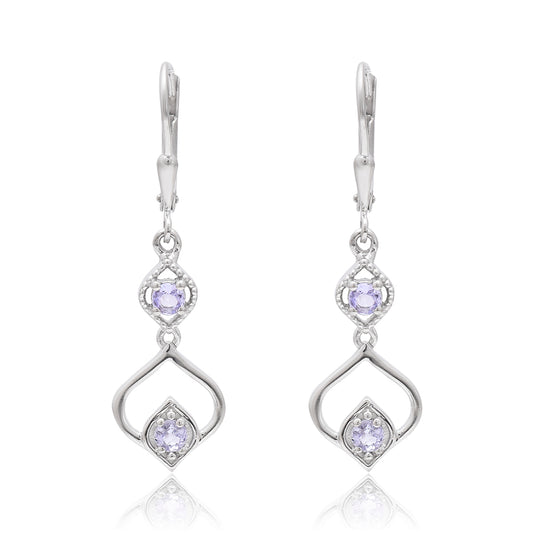 Cercei din Argint 925 ( 2.83 grame ) cu Tanzanit AAA 0.43 Carate