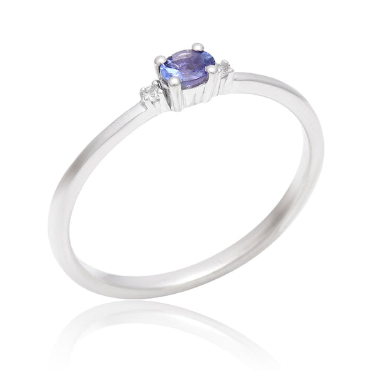 Inel din Argint 925 ( 1.24 grame ) cu Tanzanit AAA 0.18 Carate