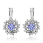 Cercei din Argint 925 ( 2.61 grame ) cu Tanzanit AAA și Topaz Alb 0.64 Carate