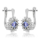 Cercei din Argint 925 ( 2.61 grame ) cu Tanzanit AAA și Topaz Alb 0.64 Carate