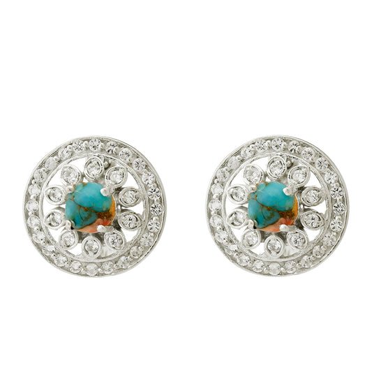Cercei din Argint 925 ( 4 grame ) cu Turcoaz Oyster 1.74 Carate