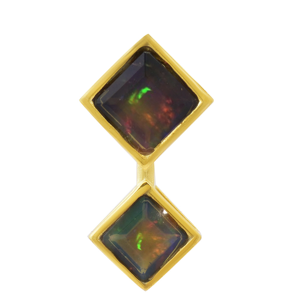 Colier din Argint 925 Placat cu Aur ( 4.11 grame ) cu Opal Etiopian Lega Dembi 1 Carate 1 