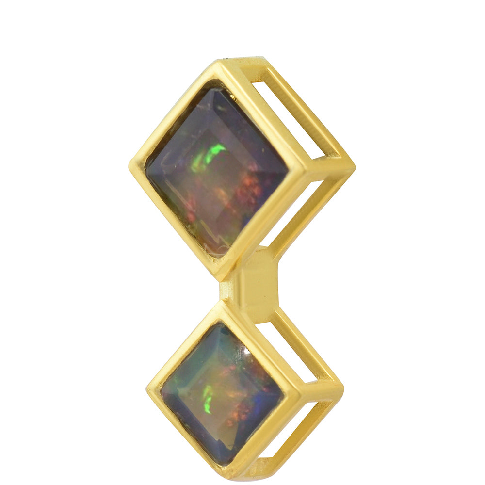 Colier din Argint 925 Placat cu Aur ( 4.11 grame ) cu Opal Etiopian Lega Dembi 1 Carate 3 