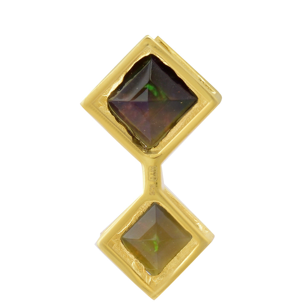 Colier din Argint 925 Placat cu Aur ( 4.11 grame ) cu Opal Etiopian Lega Dembi 1 Carate