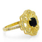 Inel din Argint 925 Placat cu Aur ( 3.78 grame ) cu Opal Etiopian Lega Dembi și Topaz Alb 0.55 Carate