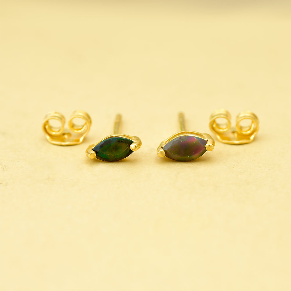Cercei din Argint 925 Placat cu Aur ( 0.53 grame ) cu Opal Etiopian Lega Dembi 0.22 Carate 2 