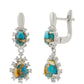 Cercei din Argint 925 ( 4.57 grame ) cu Turcoaz Oyster și Topaz Alb 3.58 Carate