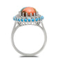 Inel din Argint 925 ( 6.13 grame ) cu Turcoaz Oyster și Topaz Alb 5.31 Carate