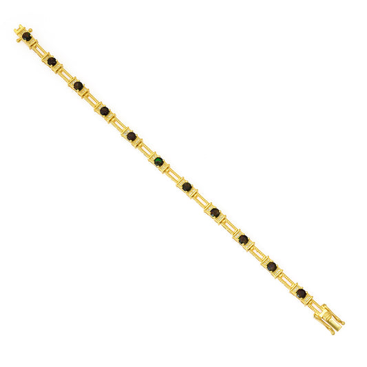 Brățară din Argint 925 Placat cu Aur ( 12.53 grame ) cu Opal Etiopian Lega Dembi și Topaz Alb 1.87 Carate