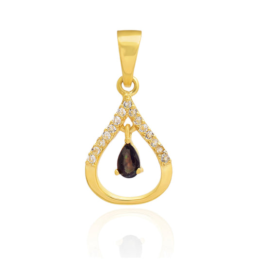 Pandantiv din Argint 925 Placat cu Aur ( 1.24 grame ) cu Opal Etiopian Lega Dembi și Topaz Alb 0.27 Carate