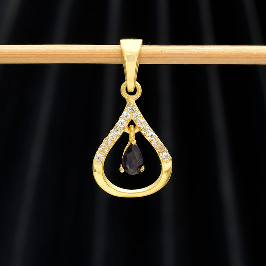 Pandantiv din Argint 925 Placat cu Aur ( 1.24 grame ) cu Opal Etiopian Lega Dembi și Topaz Alb 0.27 Carate