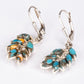 Cercei din Argint 925 ( 3.23 grame ) cu Turcoaz Oyster și Topaz Alb 4.6 Carate
