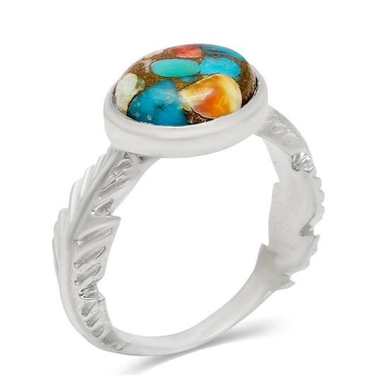 Inel din Argint 925 ( 3.99 grame ) cu Turcoaz Oyster 3.21 Carate