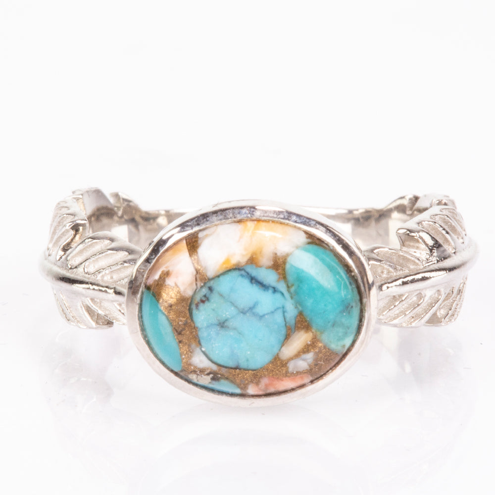 Inel din Argint 925 ( 3.99 grame ) cu Turcoaz Oyster 3.21 Carate 5 