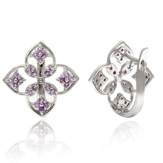 Cercei din Argint 925 ( 3.99 grame ) cu Ametist Brazilian 0.66 Carate