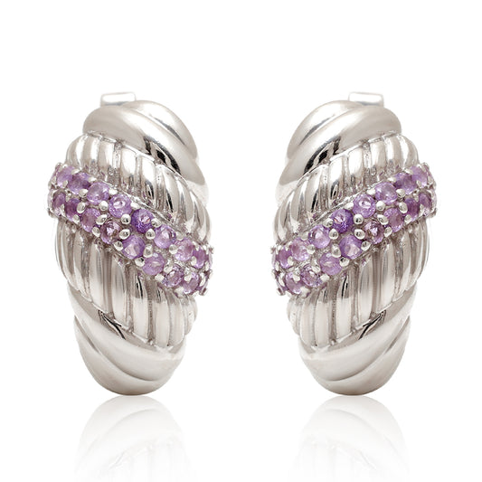 Cercei din Argint 925 ( 7.68 grame ) cu Ametist Brazilian 0.65 Carate