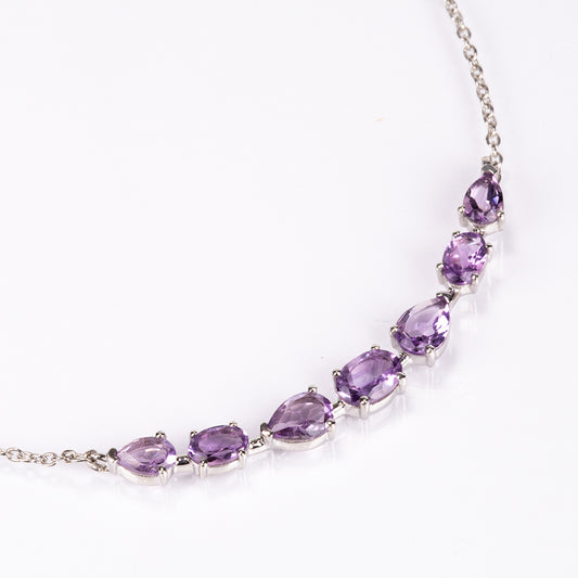 Colier din Argint 925 ( 4.28 grame ) cu Ametist Brazilian 3.39 Carate