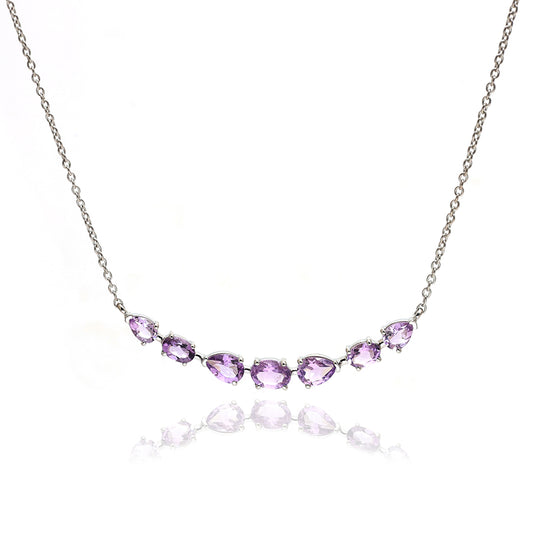 Colier din Argint 925 ( 4.28 grame ) cu Ametist Brazilian 3.39 Carate