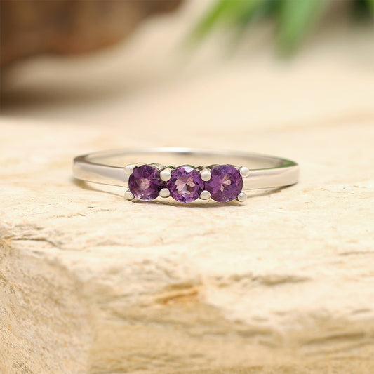 Inel din Argint 925 ( 1.48 grame ) cu Ametist Brazilian 0.35 Carate