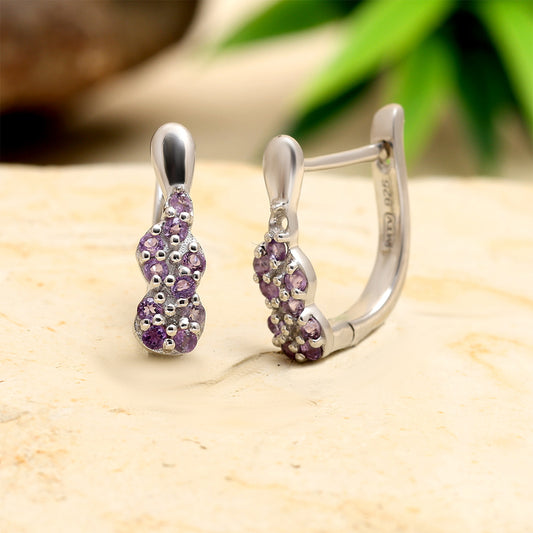 Cercei din Argint 925 ( 2.09 grame ) cu Ametist Brazilian 0.35 Carate