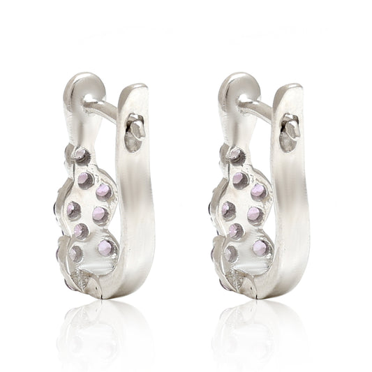 Cercei din Argint 925 ( 2.09 grame ) cu Ametist Brazilian 0.35 Carate