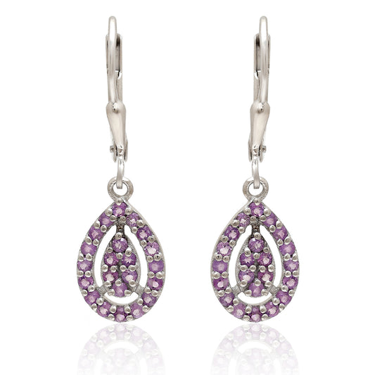 Cercei din Argint 925 ( 1.88 grame ) cu Ametist Brazilian 0.62 Carate