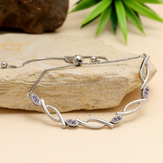 Brățară din Argint 925 ( 5.55 grame ) cu Ametist Brazilian 0.14 Carate