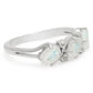 Inel din Argint 925 ( 1.96 grame ) cu Piatra Lunii Curcubeu și Topaz Alb 1.34 Carate