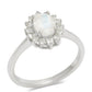 Inel din Argint 925 ( 2.32 grame ) cu Piatra Lunii Curcubeu și Topaz Alb 1.34 Carate