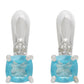 Cercei din Argint 925 ( 2.53 grame ) cu Apatit Albastru Madagascar și Topaz Alb 1.41 Carate