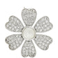 Broşă din Argint 925 ( 3.93 grame ) cu Piatra Lunii Curcubeu și Topaz Alb 1.88 Carate