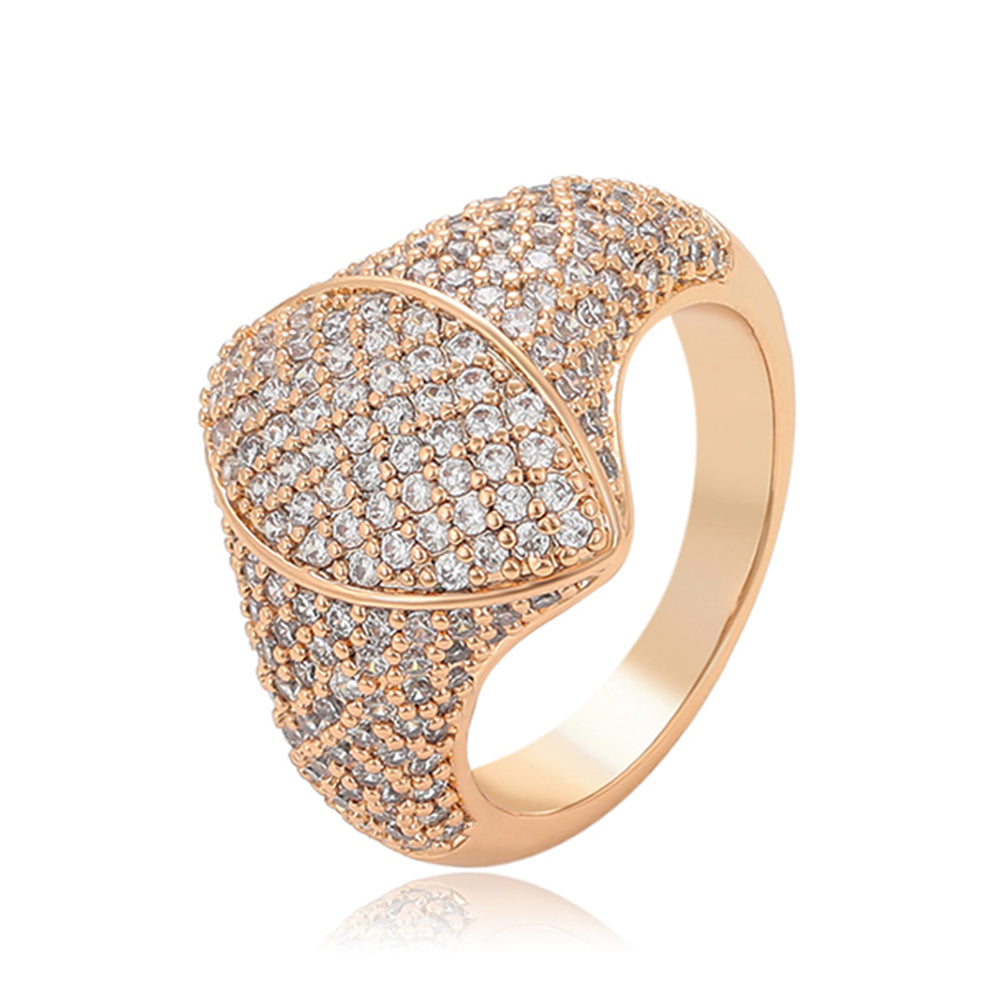 Inel din Aliaj Placat cu Aur cu Cristal Alb Emporia® 2 