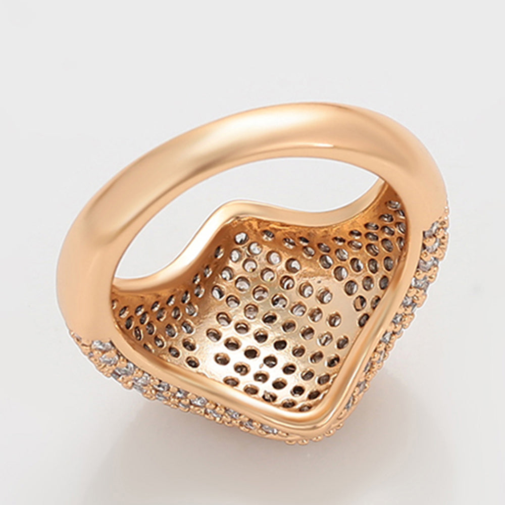 Inel din Aliaj Placat cu Aur cu Cristal Alb Emporia® 4 