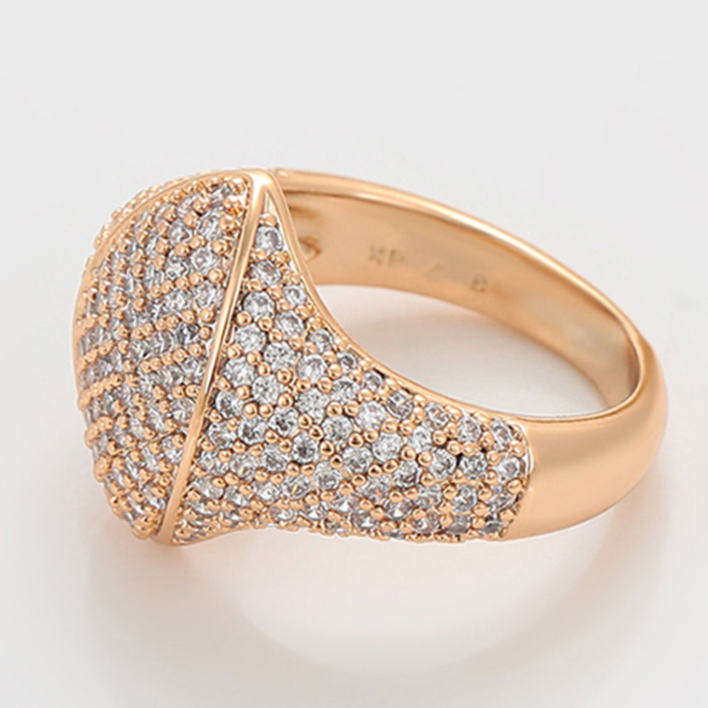 Inel din Aliaj Placat cu Aur cu Cristal Alb Emporia®