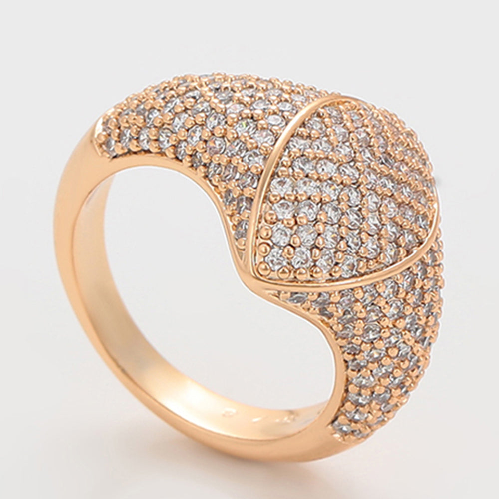 Inel din Aliaj Placat cu Aur cu Cristal Alb Emporia® 6 