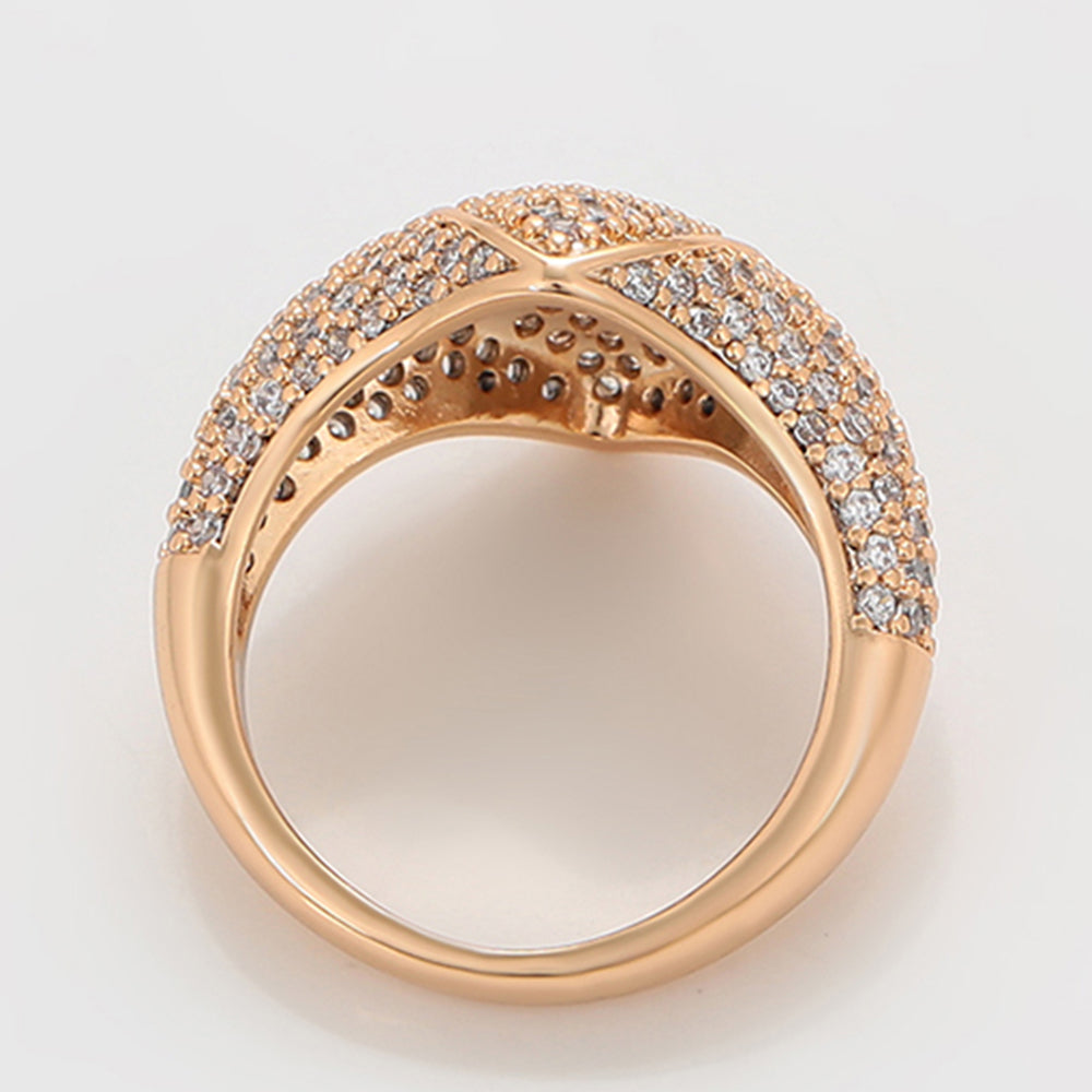 Inel din Aliaj Placat cu Aur cu Cristal Alb Emporia® 7 